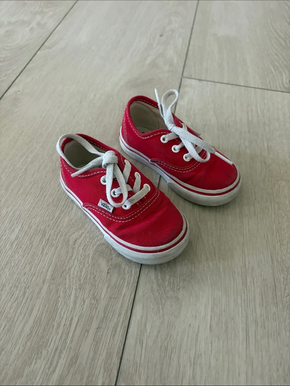 Vans Kids Red Low-Top Canvas Sneakers
